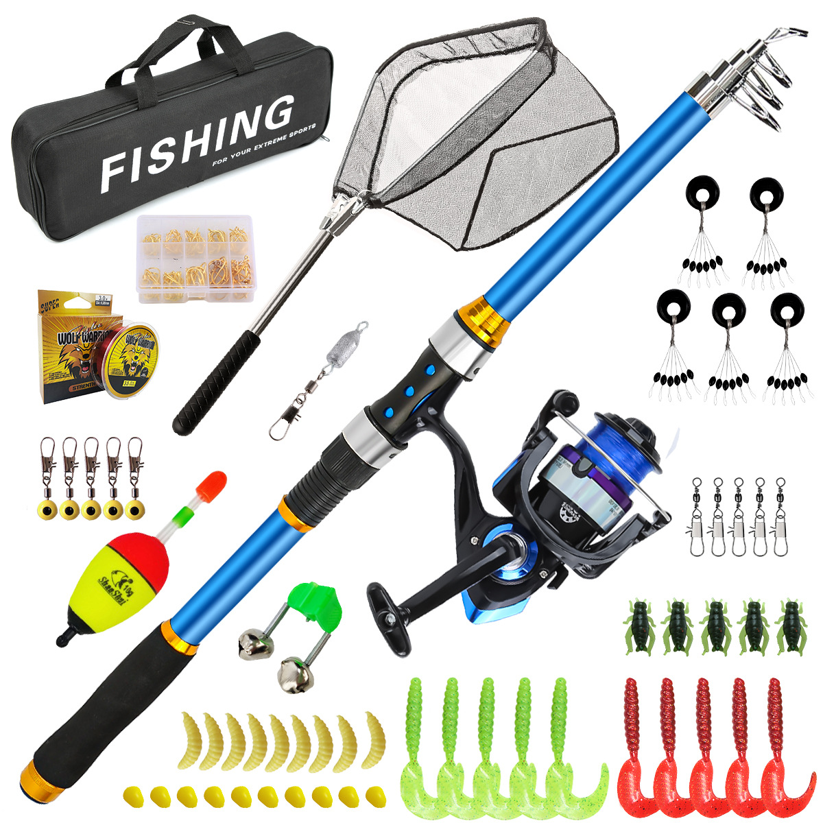 Fishing Rod Combo - Set di canne da pesca telescopiche