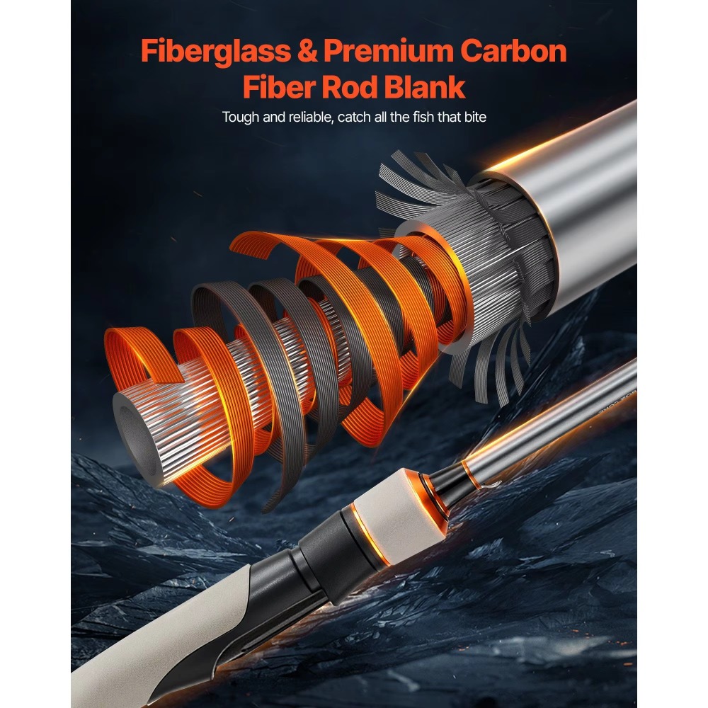 Canna da Pesca in Fibra di Car - Fishing Rod Combo recensione e prezzo