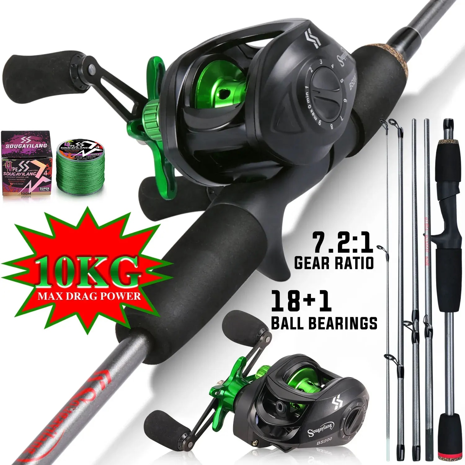 Canna da pesca Sougayilang com - Fishing Rod Combo recensione e prezzo